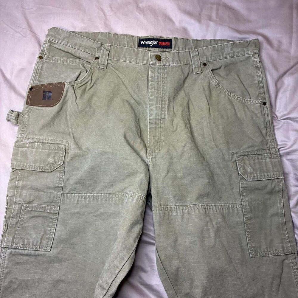 Wrangler Riggs Workwear Cargo Pants Men’s 42x32 Green Utility Carpenter